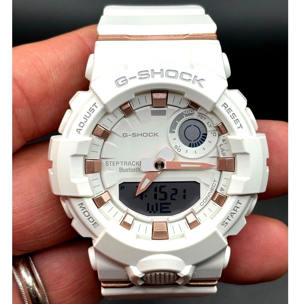 Casio G-Shock GMA-B800-7A Step Tracker Bluetooth White Rose Gold Women's Watch - Picture 12 of 17